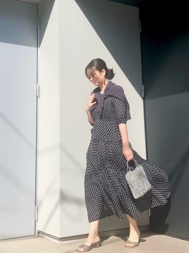 「モノトーンコーデ」｜「アイテム（アンサンブル）」を使った、kumikoさん（レディース・165cm）の春コーディネート