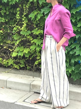 「アイテム（ビーチサンダル）」を使った、hira_tomoさん（レディース・167cm・30代）の夏コーディネート