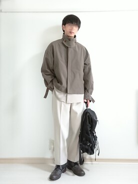 「アイテム（ブルゾン、ブラウン系）」を使った、フリフリさん（メンズ・167cm）の秋コーディネート