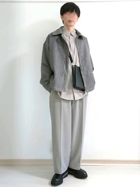 「shiki tokyo（シキトウキョウ）のアイテム（ブルゾン）」を使った、フリフリさん（メンズ・167cm）の春コーディネート