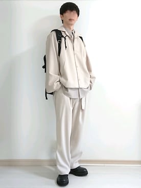 「シャツオンシャツ」｜「アイテム（バッグ）」を使った、フリフリさん（メンズ・167cm）の春コーディネート