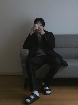 「ランチャーパンツ」｜「アイテム（その他）」を使った、KENさん（メンズ・170cm）の冬コーディネート