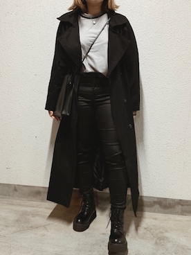 「153cm」｜「アイテム（トレンチコート）」を使った、sakuryanさん（レディース・153cm）の春コーディネート