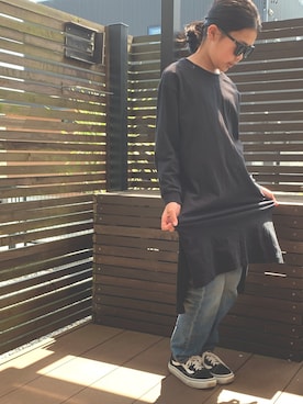 「FREAK'S STORE（フリークスストア）のアイテム（ワンピース/ドレス）」を使った、Rihoさん（キッズ・135cm）の春コーディネート