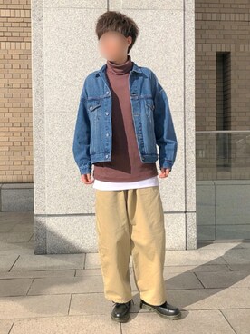 「JUNRED（ジュンレッド）のアイテム（デニムジャケット）」を使った、のすけさん（メンズ・175cm）の秋コーディネート