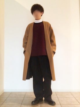 「アイテム（チェスターコート）」を使った、のすけさん（メンズ・175cm）の秋コーディネート