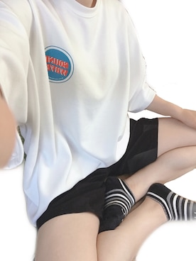 「G.O.C（ジーオーシー）のアイテム（Tシャツ/カットソー）」を使った、Mさん（レディース・157cm）の夏コーディネート