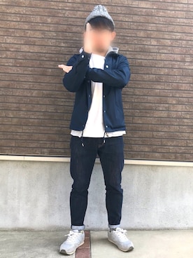 「GLOBAL WORK（グローバルワーク）のアイテム（ナイロンジャケット）」を使った、おじゅんさん（メンズ・160cm）の春コーディネート