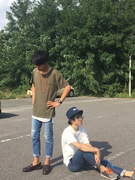 「Alpha Industries（アルファインダストリーズ）のアイテム（トップス）」を使った、さいこうさん（メンズ・173cm）の夏コーディネート