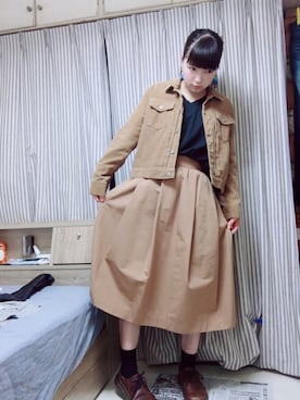 「デカピアス」｜Yukiko Fujimotoさん（レディース・159cm）の秋コーディネート