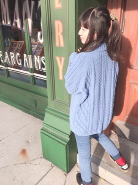 「オールブルーコーデ」｜Yukiko Fujimotoさん（レディース・159cm）の冬コーディネート
