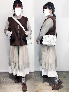 「日常」｜「アイテム（ワンピース/ドレス）」を使った、meowwaziさん（レディース・158cm）の春コーディネート