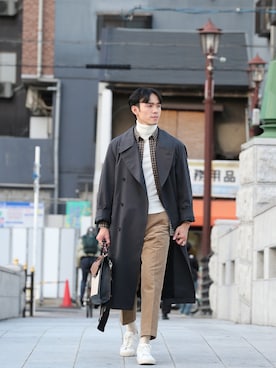 「LouisVuitton」｜「アイテム（モッズコート）」を使った、チュオンさん（メンズ・174cm）の秋コーディネート