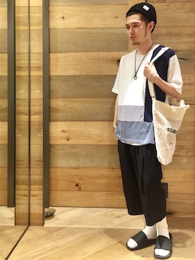 「HENRY&HENRY（ヘンリーアンドヘンリー）のアイテム」を使った、やんぬ(はらだ)さん（メンズ・165cm）の春コーディネート