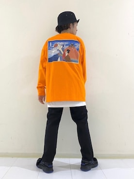 「RAGEBLUE（レイジブルー）のシリコンテンジクロングタンク/873711（タンクトップ）」を使った、やんぬ(はらだ)さん（メンズ・165cm）の春コーディネート