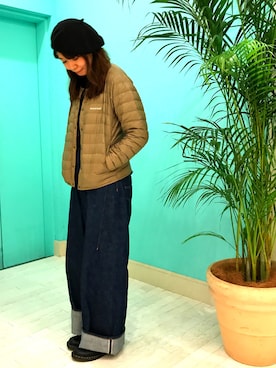 「アイテム（ダウンジャケット/コート）」を使った、meyouさん（レディース・166cm）の夏コーディネート