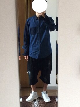 「ZARA（ザラ）のアイテム（シャツ/ブラウス、ブルー系）」を使った、@大知さん（メンズ・170cm）の春コーディネート