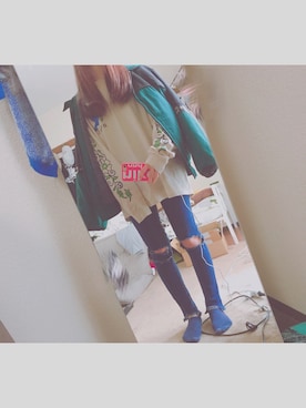 「ライブ」｜「アイテム（ブルゾン）」を使った、nakoさん（レディース・156cm）の冬コーディネート