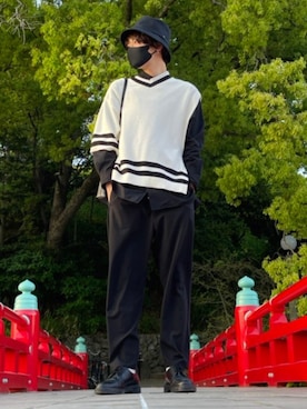 「BLACK Scandal Yohji Yamamoto（ブラックスキャンダルヨウジヤマモト）のアイテム」を使った、Tさん（メンズ・183cm）の春コーディネート