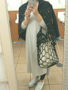 「SLOBE IENA（スローブイエナ）のアイテム（デニムジャケット）」を使った、mameさん（レディース・151cm）の春コーディネート