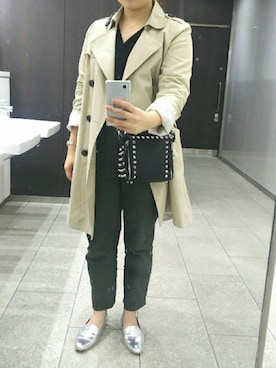 「URBAN RESEARCH（アーバンリサーチ）のアイテム（トレンチコート）」を使った、mameさん（レディース・152cm）の秋コーディネート