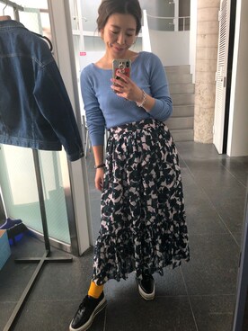 「SOMETHING（サムシング）のアイテム（ジャケット/アウター）」を使った、ayanoさん（レディース・153cm）の春コーディネート