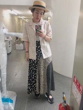 「SALON adam et rope'（サロン アダム エ ロペ）のアイテム（ハット）」を使った、ayanoさん（レディース・153cm）の春コーディネート