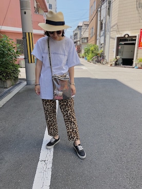 「Ray BEAMS（レイビームス）のRay BEAMS / 中折れ HAT（ハット）」を使った、ayanoさん（レディース・153cm）の夏コーディネート