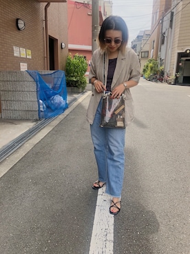 「FREAK'S STORE（フリークスストア）のアイテム（テーラードジャケット）」を使った、ayanoさん（レディース・153cm）の夏コーディネート