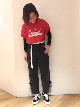 「77circa（ナナナナサーカ）のアイテム」を使った、yamashita  aiさん（レディース・157cm）の春コーディネート