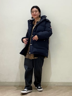「アイテム（ダウンジャケット/コート、ブルー系）」を使った、yamashita  aiさん（レディース・158cm）の冬コーディネート