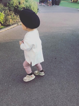 「ZARA KIDS」｜「アイテム（ハンチング/ベレー帽）」を使った、ななさん（キッズ・70cm）の秋コーディネート