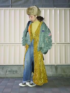 「mother（マザー）のアイテム（その他アウター）」を使った、ayanokusoさん（レディース・160cm）の冬コーディネート