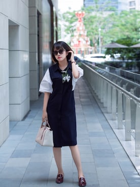 「アイテム（シャツワンピース）」を使った、a_piece_of_kateさん（レディース・163cm）の夏コーディネート
