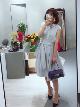 「WANACCESSORYのアイテム（シューズ、パープル系）」を使った、a_piece_of_kateさん（レディース・163cm）の夏コーディネート