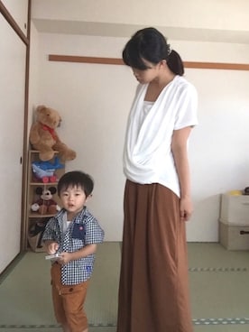 「秋色コーデ」｜「アイテム（アンサンブル）」を使った、SSさん（キッズ・90cm）の夏コーディネート