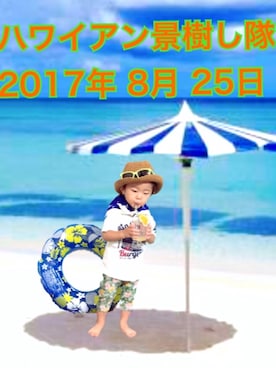 「アイテム（その他ベビー用品）」を使った、SSさん（キッズ・80cm）の夏コーディネート