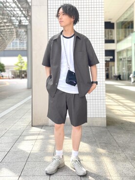 「Upcycle（アップサイクル）のアイテム」を使った、Kaede Osadaさん（メンズ・173cm）の春コーディネート