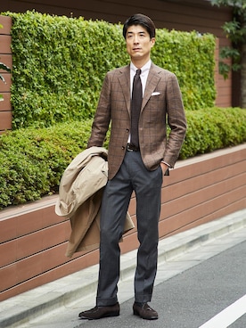 NISHIKUBOさん（メンズ・182cm）の春コーディネート