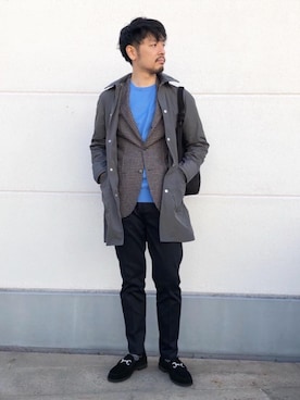 「LAVENHAM（ラベンハム）のアイテム（その他アウター）」を使った、喜納さん（メンズ・176cm）の春コーディネート
