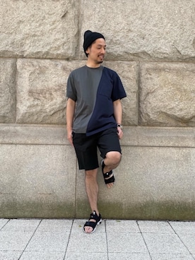 「EN ROUTE（アンルート）のアイテム（Tシャツ/カットソー）」を使った、喜納さん（メンズ・176cm）の春コーディネート