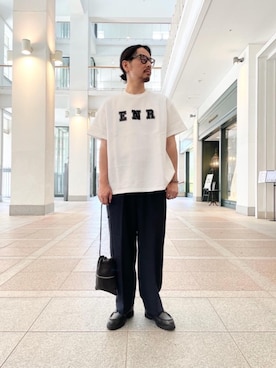 「EN ROUTE（アンルート）のアイテム（トップス）」を使った、喜納さん（メンズ・176cm）の春コーディネート