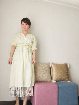 「reca（レカ）のアイテム（シャツワンピース）」を使った、hirocolorさん（レディース・155cm）の夏コーディネート