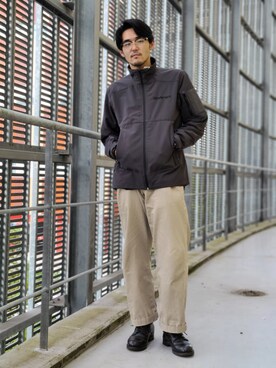「ラブアンドピース2020」｜「アイテム（ミリタリージャケット）」を使った、奥野翼さん（メンズ・180cm）の秋コーディネート