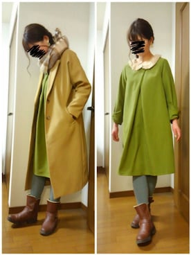 「AS KNOW AS plus（アズノゥアズプラス）のアイテム（ワンピース）」を使った、nyan♡さん（レディース・160cm）の冬コーディネート