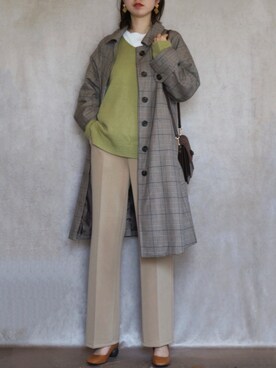 「kutir（クティール）のアイテム（ステンカラーコート）」を使った、nanakoさん（レディース・162cm）の春コーディネート