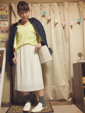 「バブーシュ」｜「アイテム（ブルゾン）」を使った、meguさん（レディース・153cm）の冬コーディネート