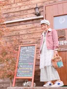 「Lee（リー）のアイテム（その他アウター）」を使った、meguさん（レディース・153cm）の秋コーディネート