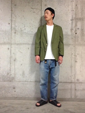 「SHIPS JET BLUE（シップスジェットブルー）のアイテム（Tシャツ/カットソー）」を使った、赤井さん（メンズ・175cm）の春コーディネート