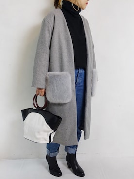「アイテム（ピアス（両耳用））」を使った、ASATOさん（レディース・160cm・30代）の冬コーディネート